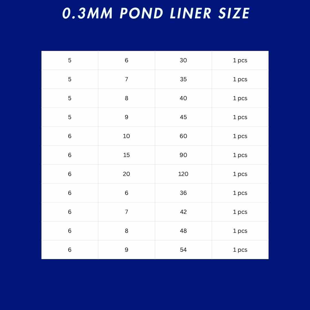 large 0.3mm pond liner